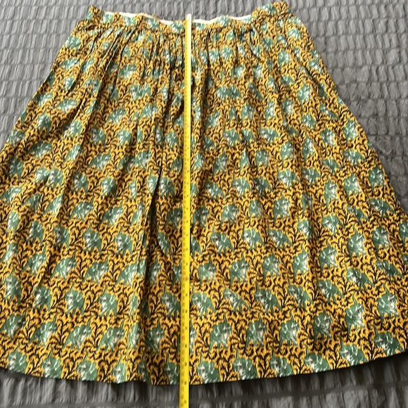 J. Crew Elephant Print Green Yellow and Black Cotton Skirt Womens Sz 16 - Picture 13 of 15